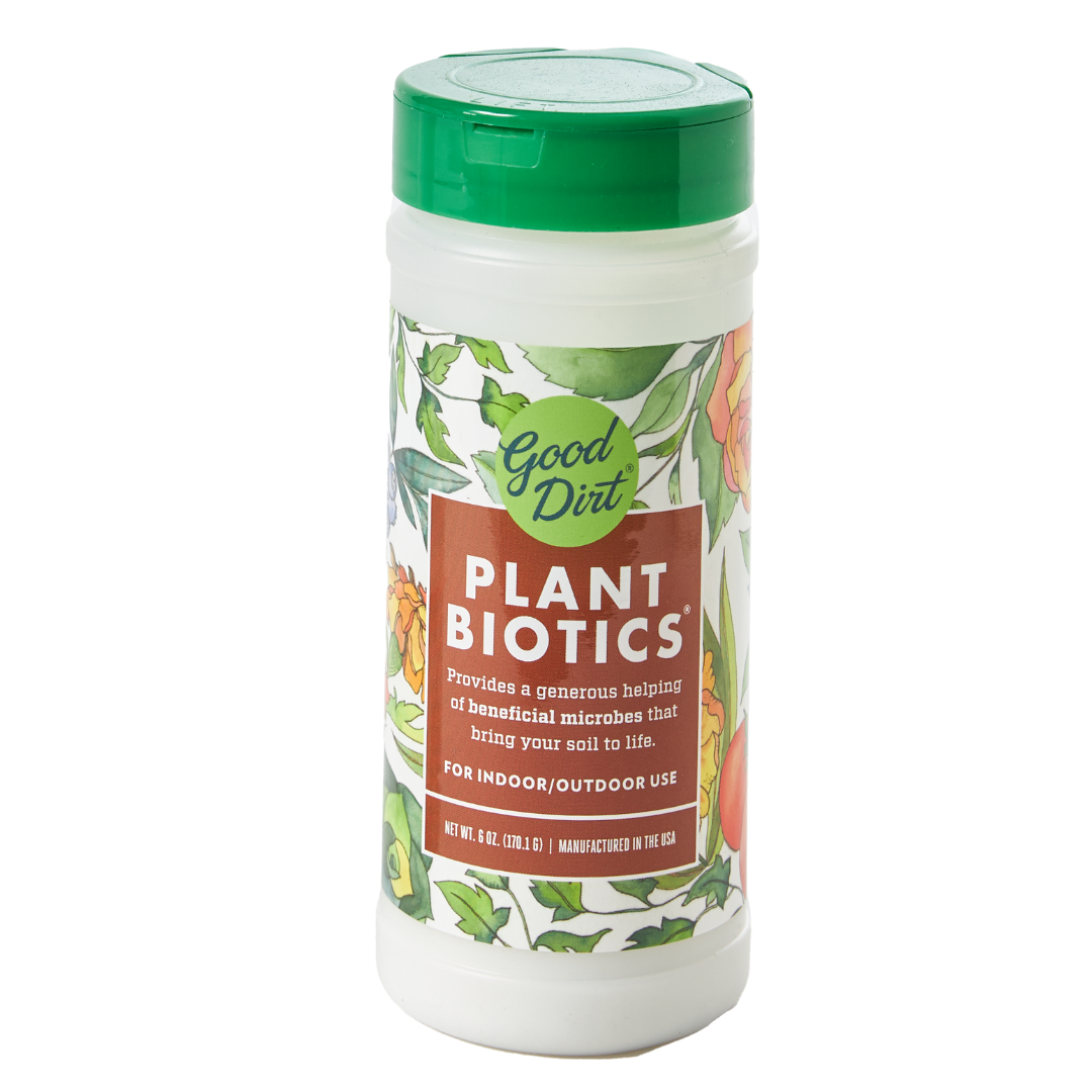 Good Dirt Plant Biotics. Provides a generous helping of beneficial microbes that bring your soil to life. For indoor/outdoor use.