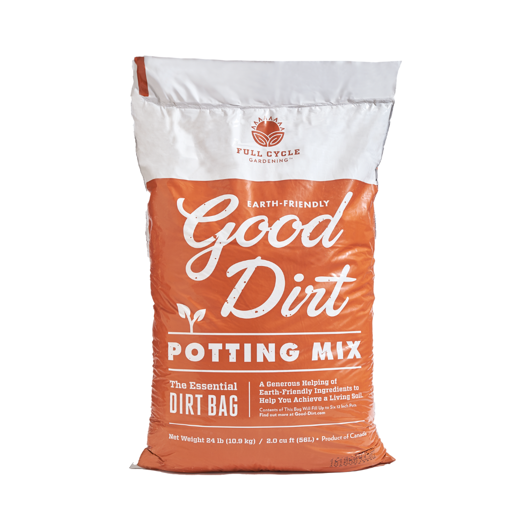 Good Dirt Potting Mix. The essential Dirt Bag. A generous helping of Earth-friendly ingredients to help you achieve a living soil.