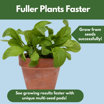 Good Dirt Arugula Blast Salad Bowl. Fuller plants faster. Grow from seeds successfully. See growing results faster with unique multi-seed pods.